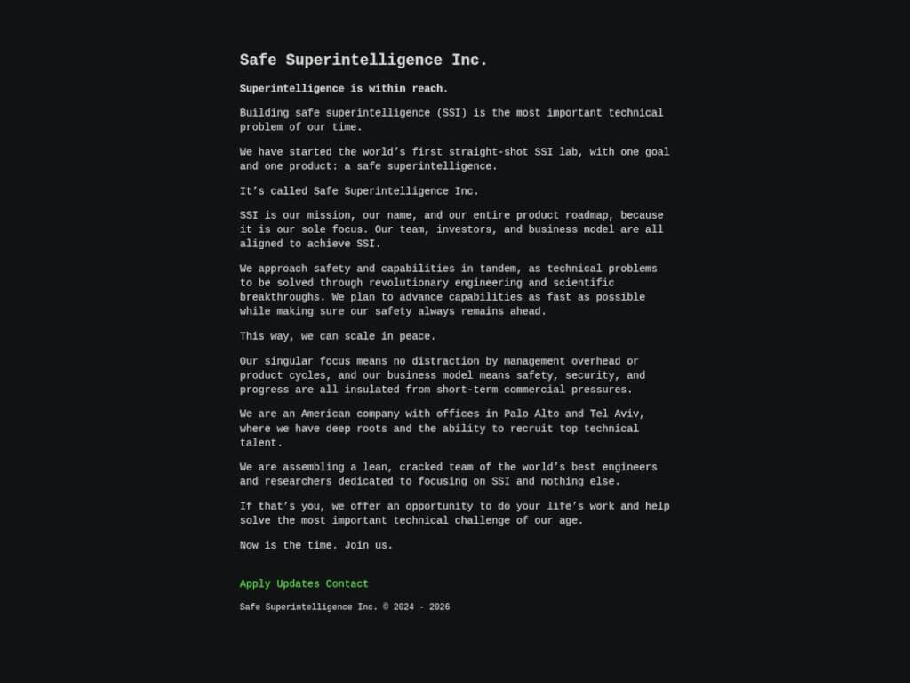 Safe Superintelligence