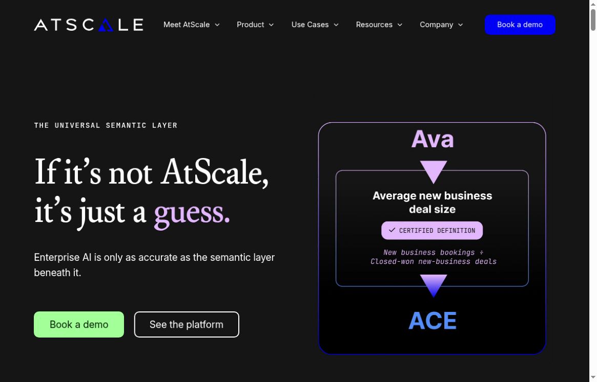 Atscale 官方网站首页截图