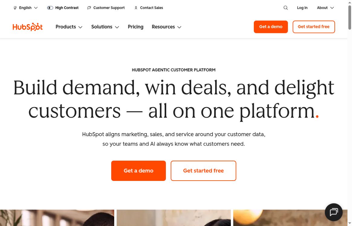 HubSpot官方网站首页